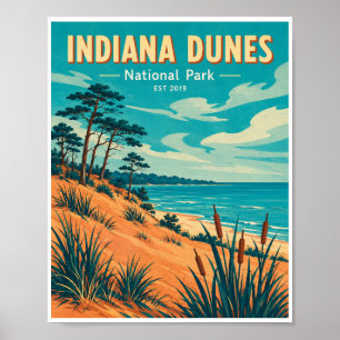 Reizen in het Indiana Dunes National Park in verou Poster