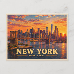 Reizen in het oude New York City Briefkaart
