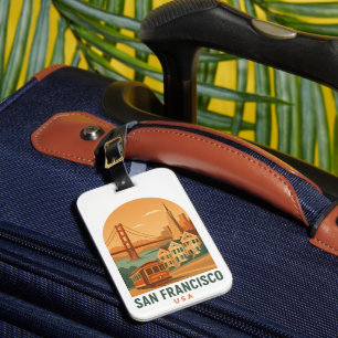 Reizen in het oude San Francisco Bagagelabel