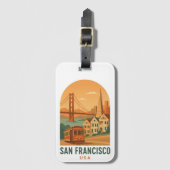 Reizen in het oude San Francisco Bagagelabel (Voorkant (verticaal))