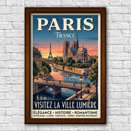 Reizen in het Parijs van de jaren 60 Poster
