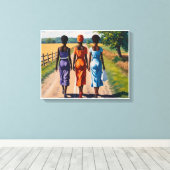 Reizen in het ritme canvas afdruk (Insitu (Houten vloer))