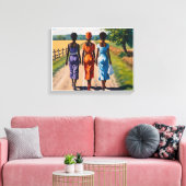 Reizen in het ritme canvas afdruk (Insitu (Woonkamer))