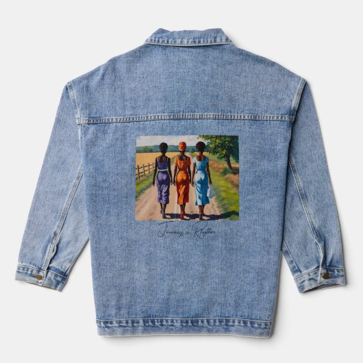 Reizen in het ritme denim jacket (Achterkant)