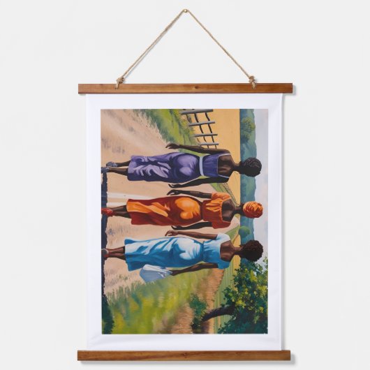 Reizen in het ritme hangend wandkleed (Voorkant)
