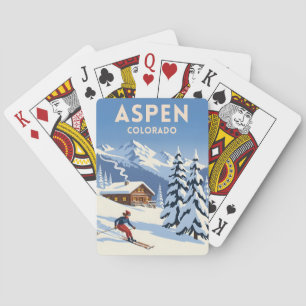 Reizen in het verleden Aspen Colorado Wintersport  Pokerkaarten