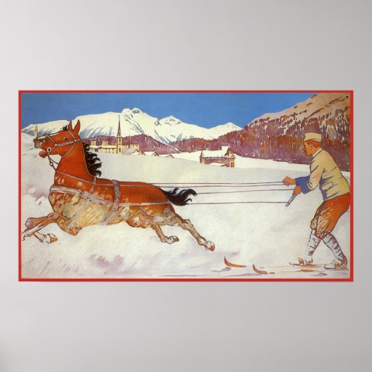 Reizen in het verleden, Winter in Engadin Zwitserl Poster (Voorkant)