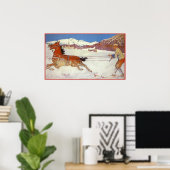 Reizen in het verleden, Winter in Engadin Zwitserl Poster (Thuiskantoor)