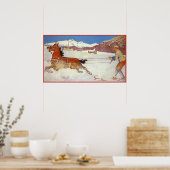 Reizen in het verleden, Winter in Engadin Zwitserl Poster (Keuken)