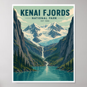 Reizen in Kenai Fjords National Park in vroeger ti Poster