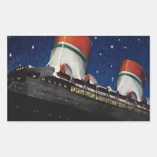 Reizen in klassieke stijl, vakantie op een cruises rechthoekige sticker