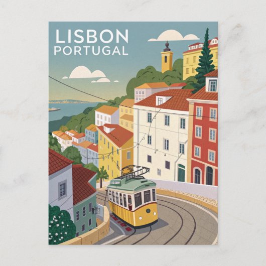 Reizen in Lissabon in oude stijl Briefkaart (Voorkant)