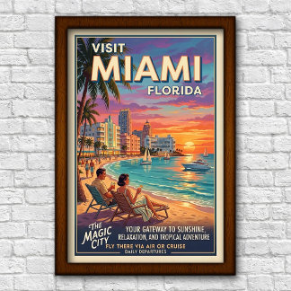 Reizen in Miami, Florida in de jaren 60 Poster