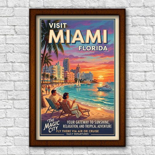 Reizen in Miami, Florida in de jaren 60 Poster