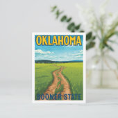 Reizen in Oklahoma, de Sooner-staat, in vintage st Briefkaart (Staand voorkant)