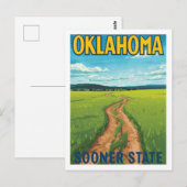 Reizen in Oklahoma, de Sooner-staat, in vintage st Briefkaart (Voorkant / Achterkant)