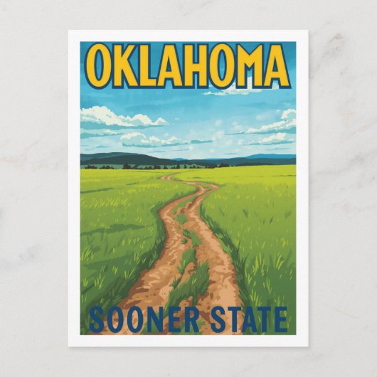Reizen in Oklahoma, de Sooner-staat, in vintage st Briefkaart (Voorkant)
