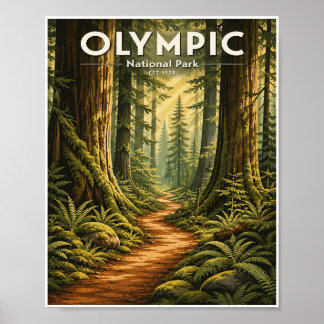 Reizen in Olympic National Park in vroeger tijden Poster