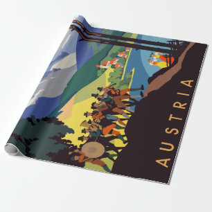 Reizen in Oostenrijk Alpen in vintage stijl Cadeaupapier