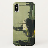 Reizen in Oude Stijl, Cruiseschip in een Haven Case-Mate iPhone Case (Achterkant)