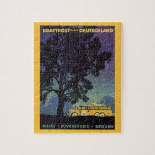 Reizen in oude stijl, Duitsland, Gele bus 's nacht Legpuzzel