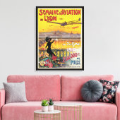 Reizen in oude stijl, luchtvaartvliegtuigen, Lyon, Canvas Afdruk (Insitu (Woonkamer))