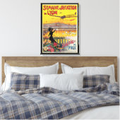 Reizen in oude stijl, luchtvaartvliegtuigen, Lyon, Canvas Afdruk (Insitu (Slaapkamer))