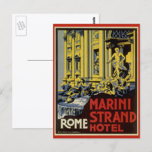 Reizen in oude stijl, Marini Strand Hotel, Rome, I Briefkaart