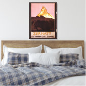Reizen in oude stijl, Matterhorn, Zwitserland Canvas Afdruk (Insitu (Slaapkamer))
