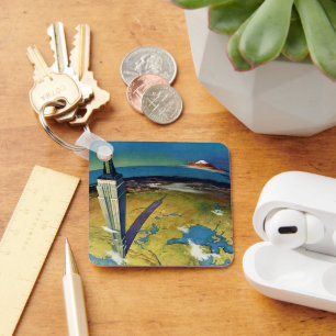 Reizen in oude stijl New York Empire State Buildin Sleutelhanger