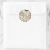 Reizen in oude stijl ronde sticker (Tas)