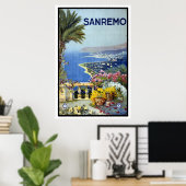 Reizen in oude stijl, San Remo, Italië, Italiaanse Poster (Thuiskantoor)
