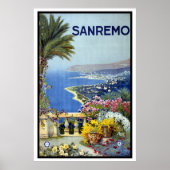 Reizen in oude stijl, San Remo, Italië, Italiaanse Poster (Voorkant)
