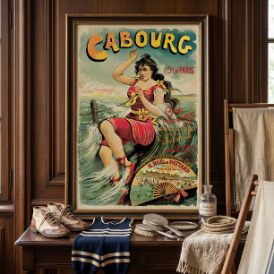Reizen in oude stijl, Strandresort, Cabourg Frankr Poster