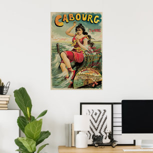 Reizen in oude stijl, Strandresort, Cabourg Frankr Poster