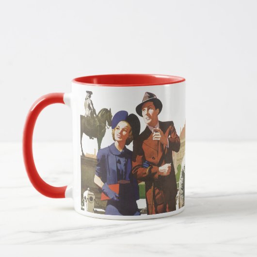 Reizen in Oude Stijl, Toeristen op Vakantie Steden Mok (Links)