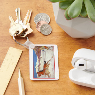 Reizen in oude stijl, Winter in Engadin Zwitserlan Sleutelhanger