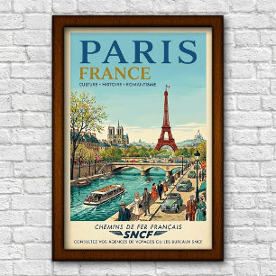 Reizen in Parijs, Frankrijk jaren 60 Poster
