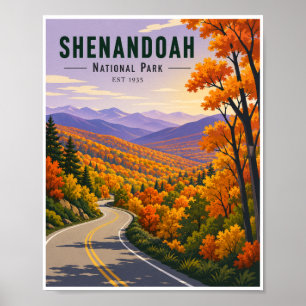 Reizen in Shenandoah National Park in oude stijl Poster