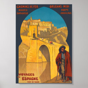 Reizen in Spanje Pont de Tolede Vintage Poster