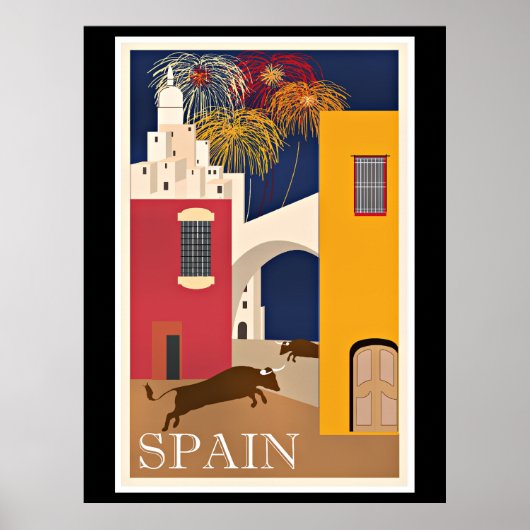 Reizen in Spanje, poster voor oldtimers (Voorkant)