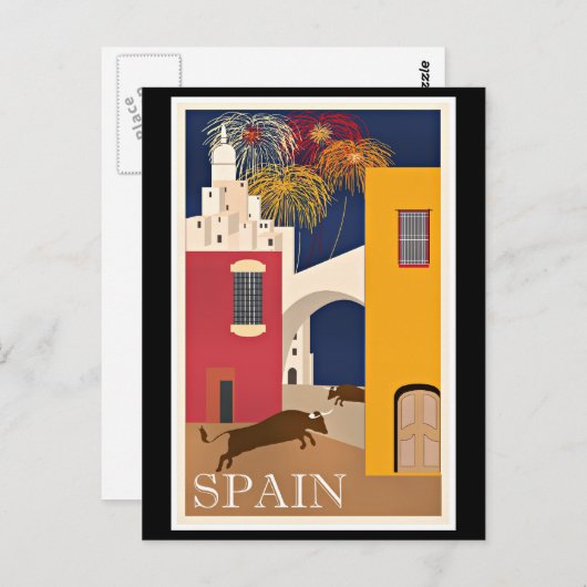 Reizen in Spanje, poster voor oldtimers Briefkaart (Voorkant / Achterkant)