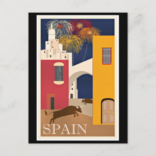 Reizen in Spanje, poster voor oldtimers Briefkaart