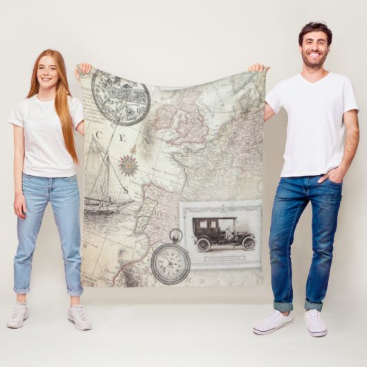 Reizen in stijl fleece deken (In situ)