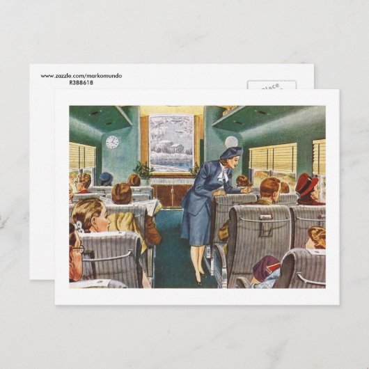 Reizen in stijl, Passagierstrein auto Briefkaart (Voorkant / Achterkant)