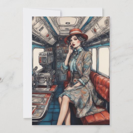 Reizen in stijl, sarcastisch uitzicht bedankkaart (Voorkant)