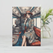 Reizen in stijl, sarcastisch uitzicht bedankkaart (Staand voorkant)