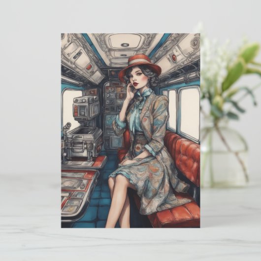 Reizen in stijl, sarcastisch uitzicht bedankkaart (Staand voorkant)