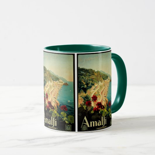 Reizen in stijl, strand Amalfi Italiaanse kust Mok (Voorkant rechts)