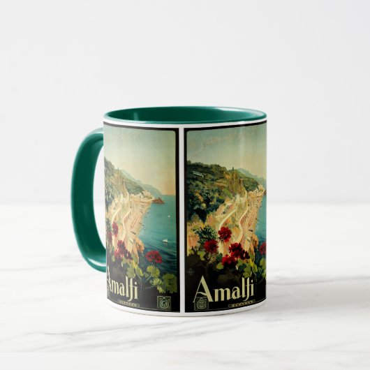 Reizen in stijl, strand Amalfi Italiaanse kust Mok (Voorkant links)